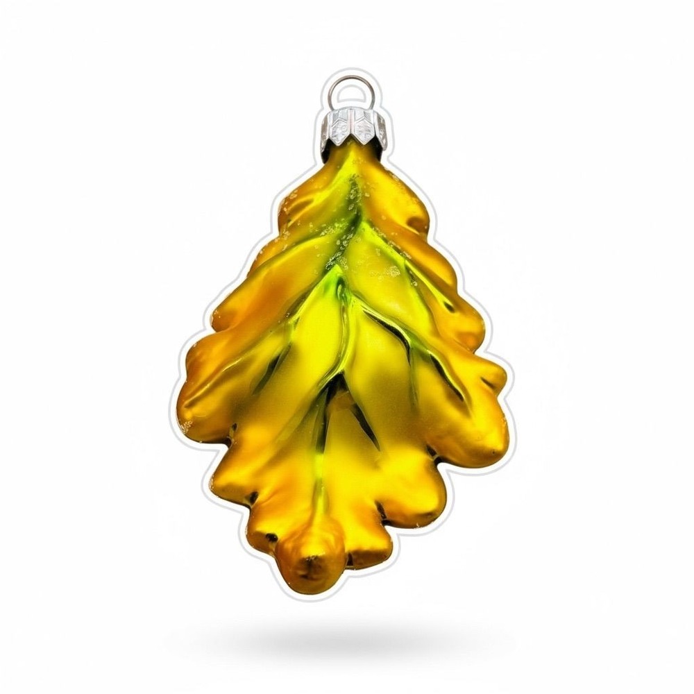 Christopher Radko Vintage Oak Leaf Glass Christmas Ornament Multicolor‎
